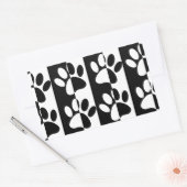 Sticker Rectangulaire Patrouilles Et Rayures De Chien Noir Et Blanc (Enveloppe)
