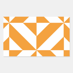 Sticker Rectangulaire Patters de Burnt Orange Geometric Deco Cube
