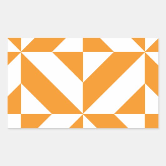Sticker Rectangulaire Patters de Burnt Orange Geometric Deco Cube (Devant)