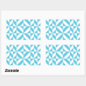 Sticker Rectangulaire Patters de Ocean Blue Geometric Deco (Feuille)