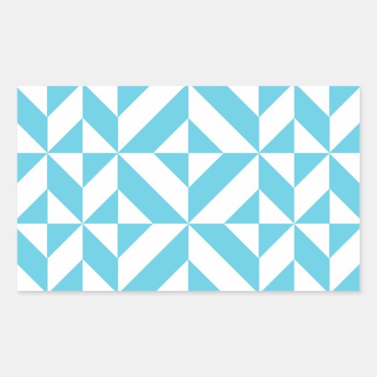 Sticker Rectangulaire Patters de Ocean Blue Geometric Deco (Devant)