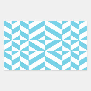 Sticker Rectangulaire Patters de Ocean Blue Geometric Deco