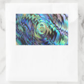 Sticker Rectangulaire Paua abalone coques bleu vert abstrait design (Sac)