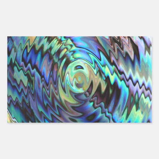 Sticker Rectangulaire Paua abalone coques bleu vert abstrait design (Devant)