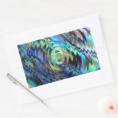 Sticker Rectangulaire Paua abalone coques bleu vert abstrait design (Enveloppe)