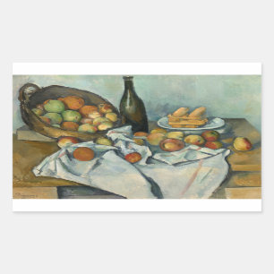 Sticker Rectangulaire Paul Cezanne - Le panier des pommes