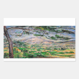 Sticker Rectangulaire Paul Cezanne - Mont Sainte-Victoire et Grand Pin