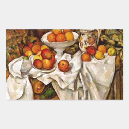 Sticker Rectangulaire Paul Cezanne Pommes Oranges Impressionnisme (Devant)