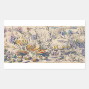 Sticker Rectangulaire Paul Cezanne - Pot et Soup Tureen