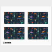 Sticker Rectangulaire Paul Klee Fish Magic Peinture Abstraite Art graphi (Feuille)