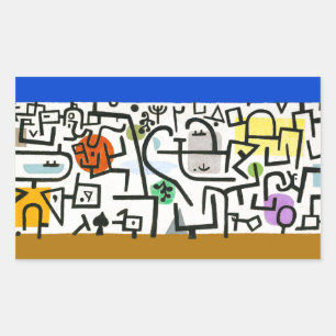 Sticker Rectangulaire Paul Klee Rich Harbor Expressionnisme abstrait