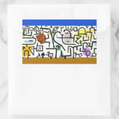 Sticker Rectangulaire Paul Klee Rich Harbour Expressionnisme Abstrait (Sac)