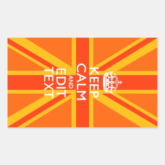 Sticker Rectangulaire Pavillon britannique Orange Union Jack (Devant)