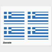 Sticker Rectangulaire pavillon de la Grèce (Feuille)