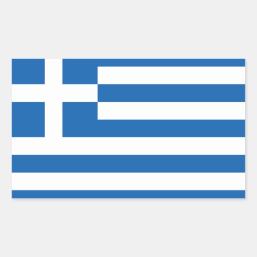 Sticker Rectangulaire pavillon de la Grèce (Devant)