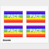 Sticker Rectangulaire Pavillon de la paix Rainbow (Feuille)