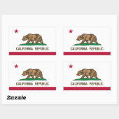 Sticker Rectangulaire pavillon de l'État de Californie (Feuille)