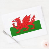 Sticker Rectangulaire Pavillon de Pays de Galles Royaume-Uni Grande-Bret (Enveloppe)
