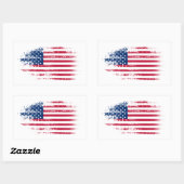 Sticker Rectangulaire pavillon des États-Unis (Feuille)