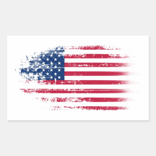 Sticker Rectangulaire pavillon des États-Unis (Devant)