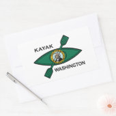Sticker Rectangulaire Pavillon d'État de Kayak Washington (Enveloppe)