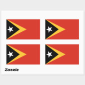 Sticker Rectangulaire Pavillon du Timor oriental (Feuille)