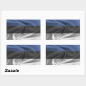 Sticker Rectangulaire Pavillon Estonie (Feuille)