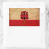 Sticker Rectangulaire Pavillon Gibraltar (Sac)