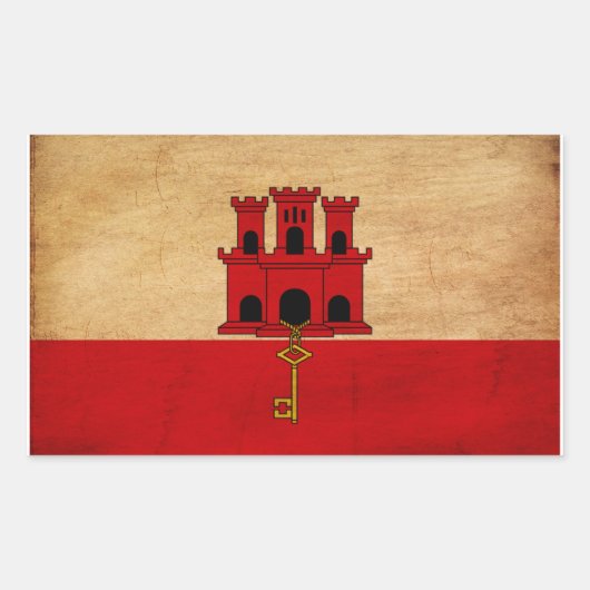Sticker Rectangulaire Pavillon Gibraltar (Devant)