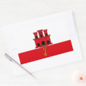 Sticker Rectangulaire Pavillon Gibraltar (Enveloppe)