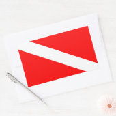 Sticker Rectangulaire pavillon plongeur rouge diagonal symbole de plongé (Enveloppe)