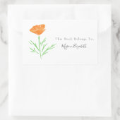 Sticker Rectangulaire Pavot à aquarelle CA (Sac)