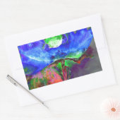 Sticker Rectangulaire pavot bleu floral Abstrait (Enveloppe)