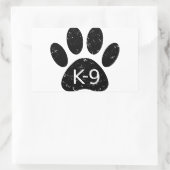 Sticker Rectangulaire Paw Chien en Perdu Grunge K-9 (Sac)