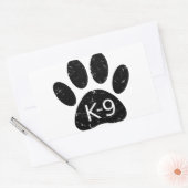 Sticker Rectangulaire Paw Chien en Perdu Grunge K-9 (Enveloppe)