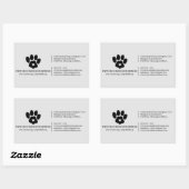 Sticker Rectangulaire Paw Heart Animal de compagnie Chien Chat Business (Feuille)