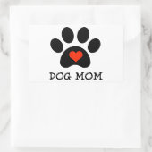 Sticker Rectangulaire Pawprint Chien Maman (Sac)