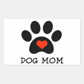 Sticker Rectangulaire Pawprint Chien Maman (Devant)