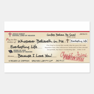 Sticker Rectangulaire Payé entièrement économisé par le chrétien de