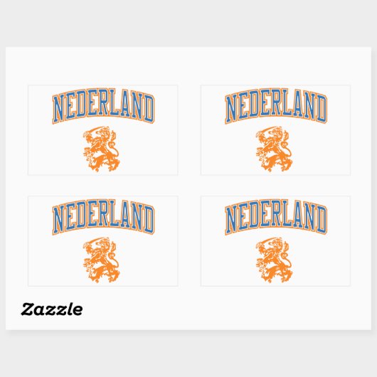 Sticker Rectangulaire Pays-Bas + Crest (Feuille)