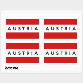 Sticker Rectangulaire pays d'autriche symbole nom (Feuille)