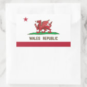 Sticker Rectangulaire Pays de Galles République Drapeau de dragon Pride  (Sac)