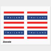 Sticker Rectangulaire Pays de la Thaïlande symbole symbole nom (Feuille)