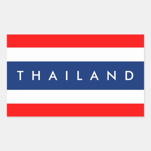Sticker Rectangulaire Pays de la Thaïlande symbole symbole nom (Devant)