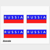 Sticker Rectangulaire pays de russie symbole nom texte (Feuille)