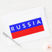 Sticker Rectangulaire pays de russie symbole nom texte (Enveloppe)