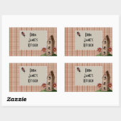 Sticker Rectangulaire Pays En vichy chèques (Feuille)