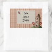Sticker Rectangulaire Pays En vichy chèques (Sac)