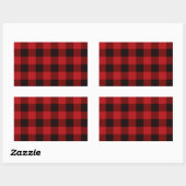 Sticker Rectangulaire Pays rouge et noir plaid (Feuille)