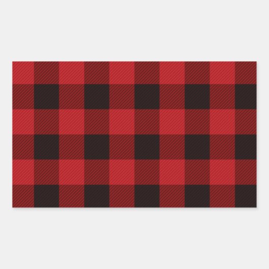 Sticker Rectangulaire Pays rouge et noir plaid (Devant)